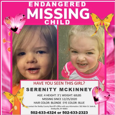 Serenity McKinney Official NCMEC Poster
